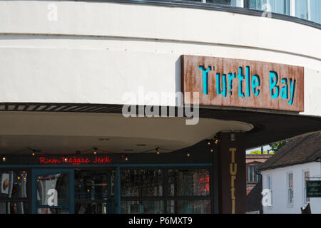 Die Außenseite des Turtle Bay Karibik Restaurant, Großbritannien Stockfoto