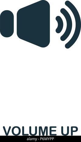 Symbol Lautstärke erhöhen. Line Style Icon Design. UI. Abbildung: Symbol Lautstärke erhöhen. Piktogramm isoliert auf Weiss. Fertig in web design, Anwendungen, Software, p Stock Vektor