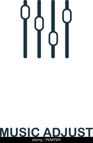 Symbol Musik einstellen. Line Style Icon Design. UI. Illustration der Musik anpassen Symbol. Piktogramm isoliert auf Weiss. Bereit in den Bereichen Web Design, Apps nutzen, Softw Stock Vektor