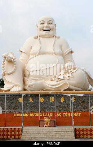 Vinh Trang buddhistischer Tempel. Big Happy Buddha Statue. My Tho. Vietnam. Stockfoto