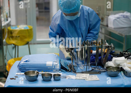 Tam Duc Kardiologie Krankenhaus. Op. Der herzchirurgie. Ho Chi Minh City. Vietnam. Stockfoto