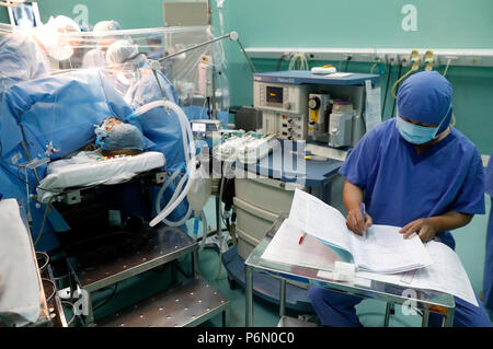 Tam Duc Kardiologie Krankenhaus. Op. Der herzchirurgie. Anästhesie. Ho Chi Minh City. Vietnam. Stockfoto