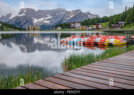 Misurina See, Belluno, Venetien, Dolomiten, Italien, Europa Stockfoto