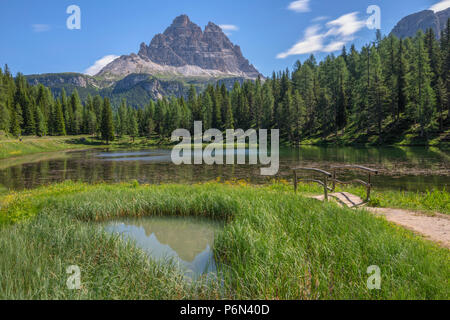 Lago Antorno, Belluno, Venetien, Dolomiten, Italien, Europa Stockfoto