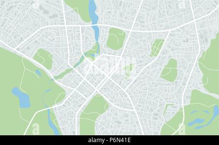 Abstrakte flache Karte der Stadt.Plan der Stadt. Stadtzentrum Regelung. Detaillierte Stadtkarte. Vector Illustration Stock Vektor