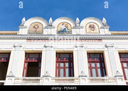 Außenansicht des Teatro TomaÌs Terry, Tomas Terry Theater, im Jahre 1890 in der Stadt Cienfuegos, Kuba eröffnet. Stockfoto