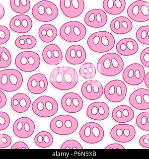 Nettes Schwein Rüssel nahtlose Muster in rosa Farbe für ein glückliches Neues Jahr 2019 Verpackung Design. Haarband Astrologie Symbol. Verwenden Sie für Scrapbooking, Stoff Text Stock Vektor