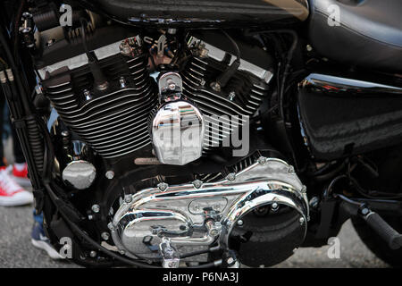 Motorrad Harley Davidson Motor detail Stockfoto