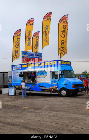 Avondale, PA, USA - Juni 24, 2018: ein Lebensmittel Lkw bei der jährlichen Chester Grafschaft Balloon Festival im Neuen Garten fliegen Feld in Toughkenamon. Stockfoto