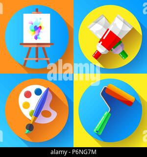 Bildende Kunst Symbols in Schwarz gesetzt Stock Vektor