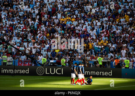 Frankreich Niederlagen Argentinien in der Runde der letzten 16 der World Cup 2018 in Kasan, Russland. Foto: Stephen Lioy Stockfoto