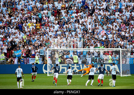 Frankreich Niederlagen Argentinien in der Runde der letzten 16 der World Cup 2018 in Kasan, Russland. Foto: Stephen Lioy Stockfoto