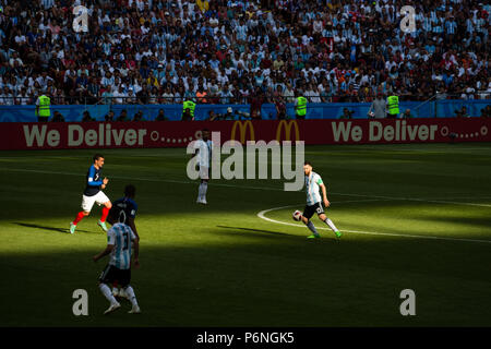 Frankreich Niederlagen Argentinien in der Runde der letzten 16 der World Cup 2018 in Kasan, Russland. Foto: Stephen Lioy Stockfoto