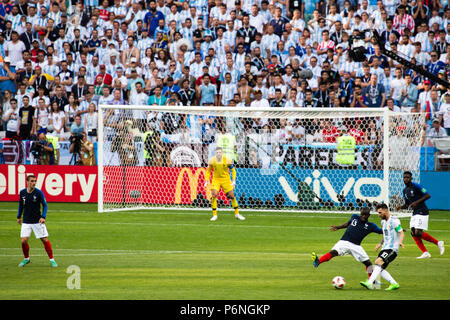 Frankreich Niederlagen Argentinien in der Runde der letzten 16 der World Cup 2018 in Kasan, Russland. Foto: Stephen Lioy Stockfoto