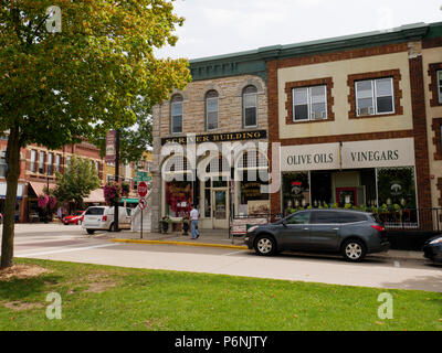 Northfield historische Gesellschaft, scriver Gebäude. Northfield, Minnesota, Standort der fehlgeschlagenen James jüngeren Schleifring Bank robery. Stockfoto