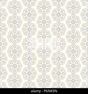 Orange süß Bloom und Rechteck und Strichmuster auf hellen Hintergrund. Vintage Flower Style für cute oder Grafik Design. Stock Vektor
