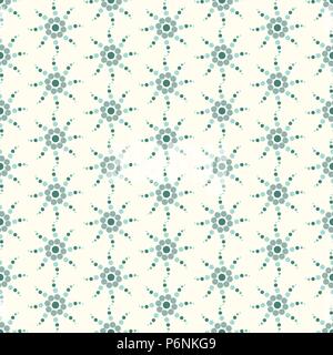 Türkis Kreis Blume nahtlose Muster auf hellen Hintergrund. Süße und vintage Muster für cute oder moderne Grafik Design Stock Vektor