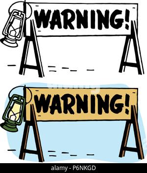 Ein entsprechendes Warnschild, warnt vor der Gefahr einer drohenden Gefahr. Stock Vektor