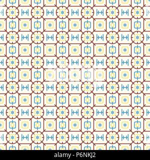 Braun geometrische abgerundeten Rechteck und Quadrat und Kreis und Linie Muster auf hellen Hintergrund. Süße modernen abstrakten Nahtlose patter Stock Vektor