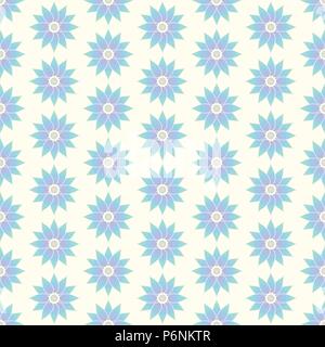Blue sweet Blossom nahtlose Muster auf hellen Hintergrund. Vintage lotus Bloom für Grafik oder klassisches Design. Stock Vektor