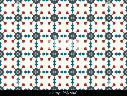 Dark Blue vintage Flower und Pfeil Muster auf Hellgelben Hintergrund. Klassische Blüte nahtlose Muster für altes Design Stock Vektor