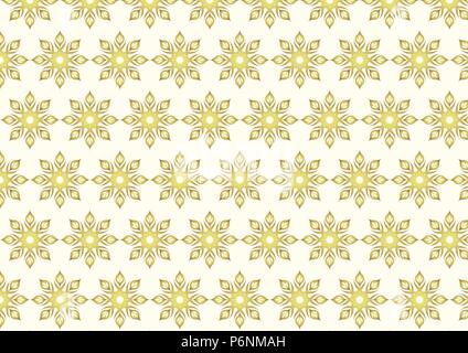 Gold tribal Blume oder Wurzeln und lobe Muster auf hellen Hintergrund. Retro und moderne blossom Muster für Oldtimer oder klassisches Design Stock Vektor