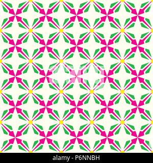 Rosa und grün abstrakten Pfeil und Kreis in Rechteck nahtlose Muster. Modernen Muster für Grafik- bzw. abstrakt Design. Stock Vektor