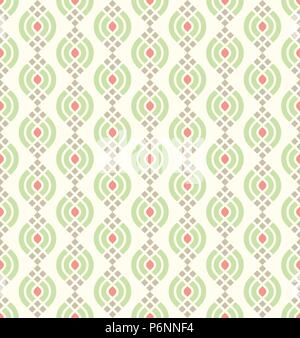 Grüne Moderne lotus Form nahtlose Muster auf hellen Hintergrund. Abstraktes Muster für Grafikdesign und Vintage Style. Stock Vektor