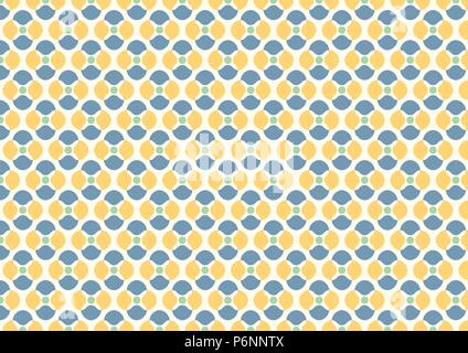 Abstrakte Blüten und kleinen Kreis Musterdesign auf gelben Hintergrund. Vintage und süßen Blumenmuster für Design. Stock Vektor