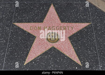 HOLLYWOOD, CA - 29. Juni: Don haggerty Stern auf dem Hollywood Walk of Fame in Hollywood, Kalifornien am 29. Juni 2018. Stockfoto