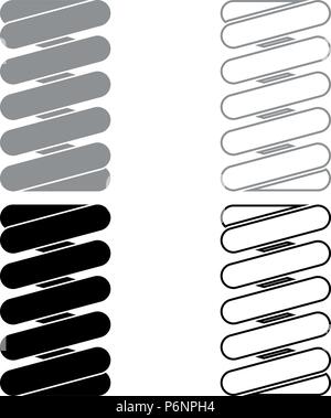 Die verbindungsfeder Icon Set Grau Schwarz Farbe ich Flat Style simple Image Stock Vektor