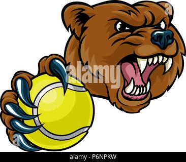 Tragen Holding Tennis Ball Stock Vektor