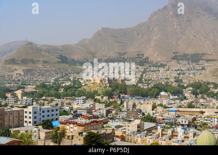 Khorramabad Lorestan, Provinz, Iran - 31. März 2018: Blick auf Khorramabad und Falak-ol-Aflak Schloss Stockfoto