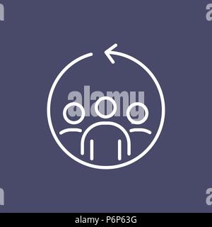 Teamwork Geschäftsleute Symbol einfache Linie flache Abbildung. Stock Vektor