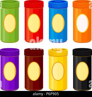 Bunte cartoon jar gesetzt Stock Vektor