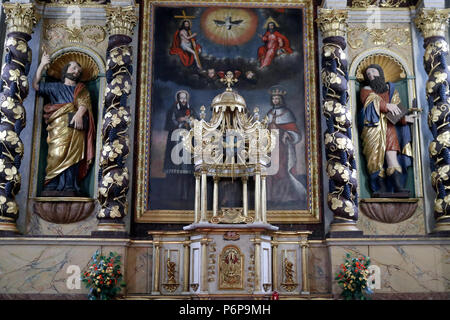 St. Pierre und St. Paul Kirche. Barocke Retabel. Passy. Frankreich. Stockfoto
