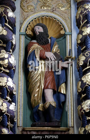 St. Pierre und St. Paul Kirche. Barocke Retabel. Passy. Frankreich. Stockfoto