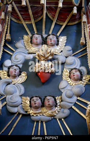 St. Pierre und St. Paul Kirche. Barocke Retabel. Das Heiligste Herz Jesu. Passy. Frankreich. Stockfoto