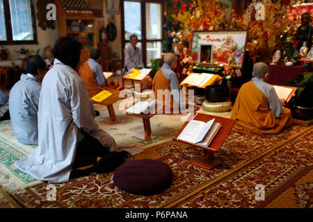 Chua Tu einen buddhistischen Tempel. Vietnamesische Neujahrsfest (TET) Feier. Saint-Pierre en Faucigny. Frankreich. Stockfoto