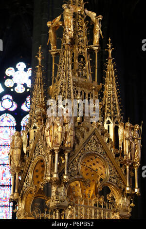 Die Kathedrale Notre Dame de Clermont, Clermont-Ferrand, Frankreich. Stockfoto