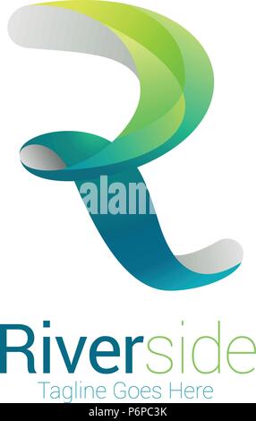 Riverside Logo im Vektorformat für Corporate Identity Stock Vektor