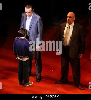 Chazz Palminteri, Hudson Loverro in ''A Bronx Tale'' Broadway Spiel am Longacre Theatre auf W. 48 St 6/6/2018 Foto von John Barrett/PHOTOlink/MediaPunch 917-754-8588 Stockfoto