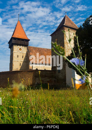 Wehrkirche in Brateiu Dorf, Siebenbürgen, Rumänien Stockfoto