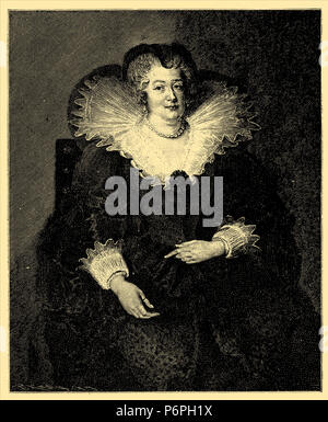 Maria de' Medici (1575-1642), seit 1600 die zweite Ehefrau des französischen Königs Heinrich IV., der französische Regent. Nach dem Gemälde von S. Rubens im Museum del Prado in Madrid, Peter Paul Rubens 1899 Stockfoto
