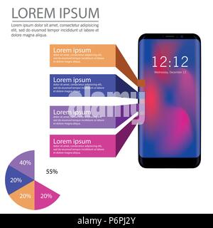 Große Infografiken Elemente im modernen Business-Stil. Vektorgrafiken der modernen Infografiken über es. Einsatz in Website, Flyer, Corporate Bericht, Präsentation, Werbung, Marketing. Stock Vektor