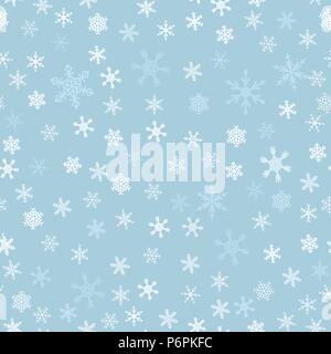 Nahtlose Schneeflocken Textur-vector Hintergrund. Weihnachten Geschenkpapier Ornament. Stock Vektor
