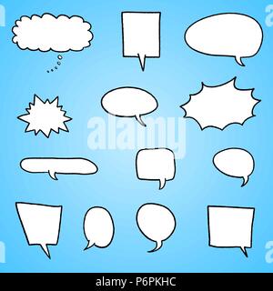 Sprechblase Vektoren - Comic Stil leer Dialogfeld Blase gesetzt. Stock Vektor