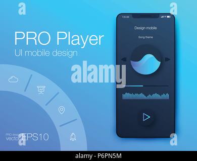 UX audio player Vorlagen Stock Vektor