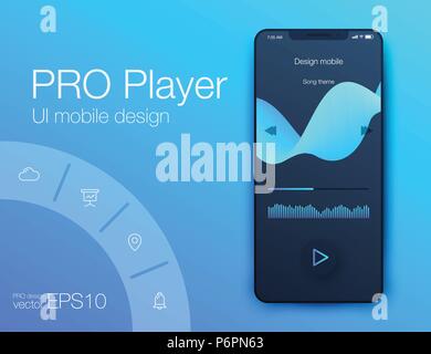 UX audio player Vorlagen Stock Vektor