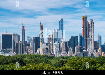 Skyline von New York mit Central Park im Vordergrund, NYC, USA Stockfoto